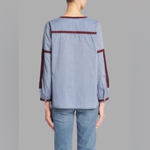 JOIE Marlen Blouse - Chambray/Black Current - Picture 2 of 7